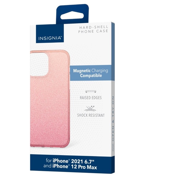 INSIGNIA Pink Gradient Ombre Glitter iPhone 12 13 PRO MAX Hard Case - Picture 7 of 10